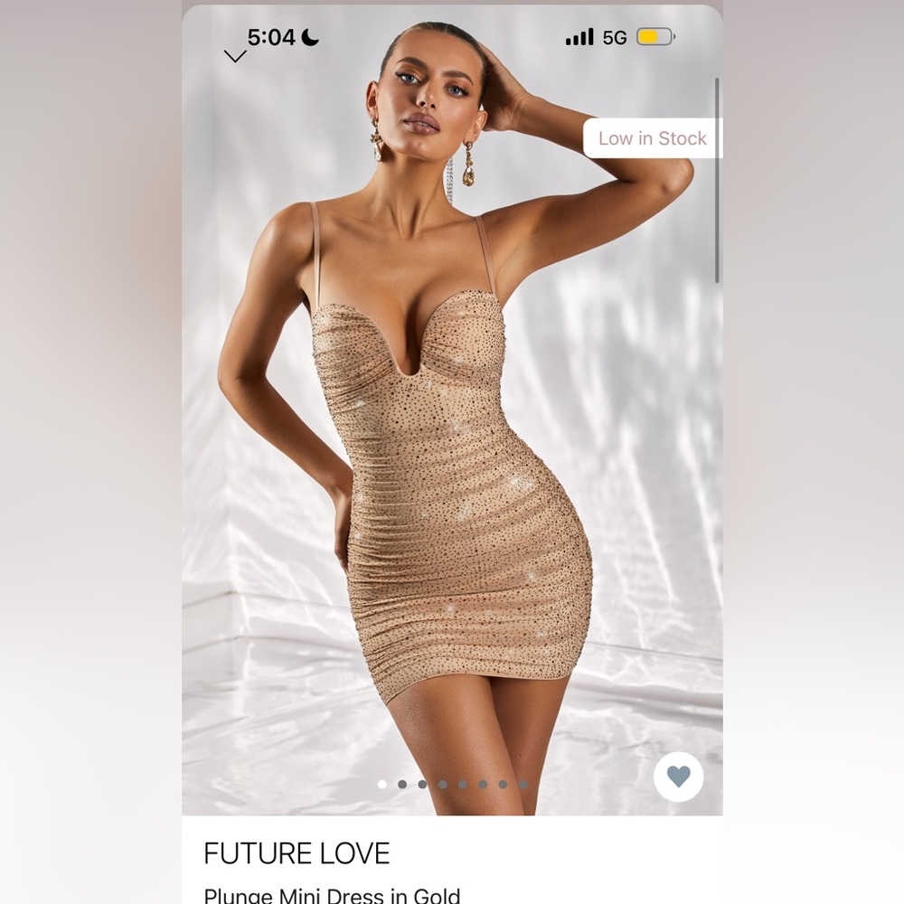 Oh polly dress gold